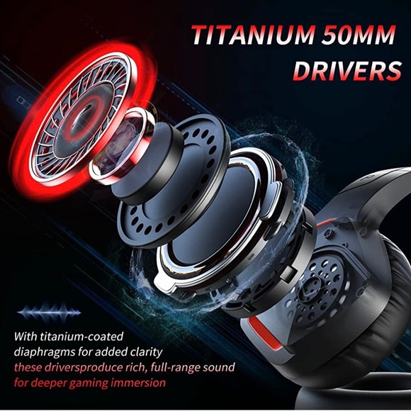 Wireless Gaming Headset with Microphone Wireless Bluetooth USB Gamer Headphones - Picture 5 of 8